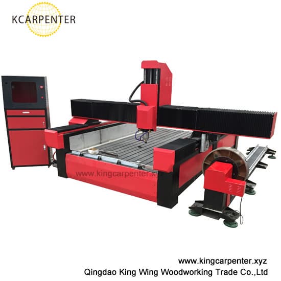 CNC router machine for stone marble with big rotary spindle